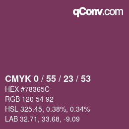 Color code: CMYK 0 / 55 / 23 / 53 | qconv.com