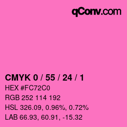 颜色代码: CMYK 0 / 55 / 24 / 1 | qconv.com