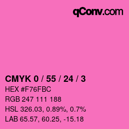 カラーコード: CMYK 0 / 55 / 24 / 3 | qconv.com