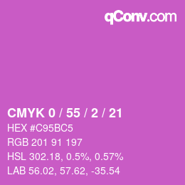 Farbcode: CMYK 0 / 55 / 2 / 21 | qconv.com