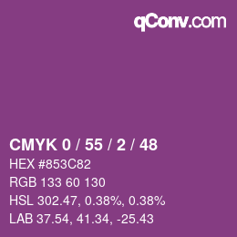 Farbcode: CMYK 0 / 55 / 2 / 48 | qconv.com