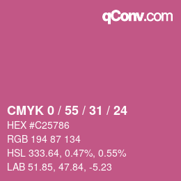 カラーコード: CMYK 0 / 55 / 31 / 24 | qconv.com