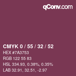 Color code: CMYK 0 / 55 / 32 / 52 | qconv.com