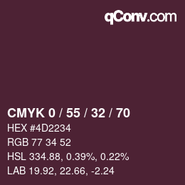 Color code: CMYK 0 / 55 / 32 / 70 | qconv.com