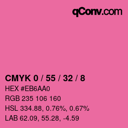 カラーコード: CMYK 0 / 55 / 32 / 8 | qconv.com
