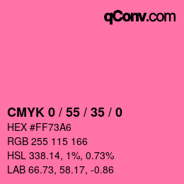 カラーコード: CMYK 0 / 55 / 35 / 0 | qconv.com