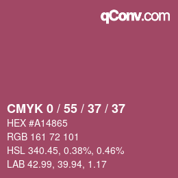 カラーコード: CMYK 0 / 55 / 37 / 37 | qconv.com