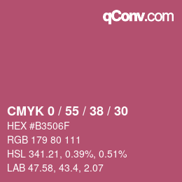 Farbcode: CMYK 0 / 55 / 38 / 30 | qconv.com