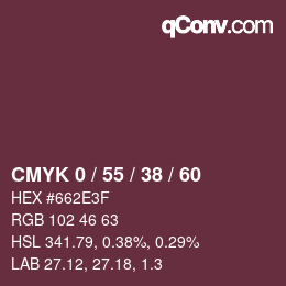 Color code: CMYK 0 / 55 / 38 / 60 | qconv.com