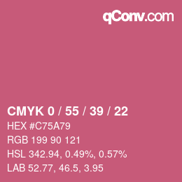 Farbcode: CMYK 0 / 55 / 39 / 22 | qconv.com