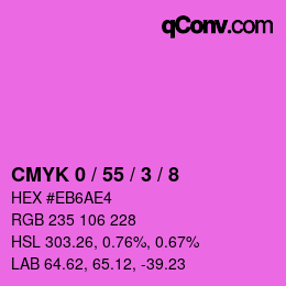 カラーコード: CMYK 0 / 55 / 3 / 8 | qconv.com