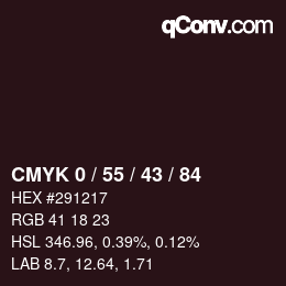 颜色代码: CMYK 0 / 55 / 43 / 84 | qconv.com
