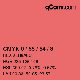 カラーコード: CMYK 0 / 55 / 54 / 8 | qconv.com