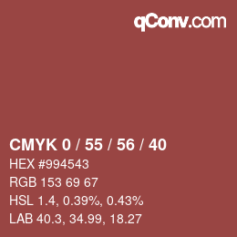 カラーコード: CMYK 0 / 55 / 56 / 40 | qconv.com
