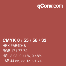 Color code: CMYK 0 / 55 / 58 / 33 | qconv.com