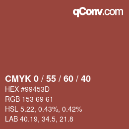 Code couleur: CMYK 0 / 55 / 60 / 40 | qconv.com