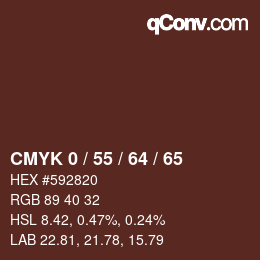 颜色代码: CMYK 0 / 55 / 64 / 65 | qconv.com