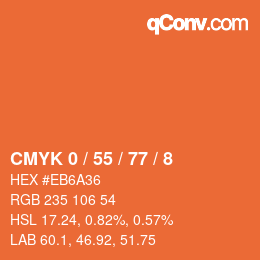 Color code: CMYK 0 / 55 / 77 / 8 | qconv.com