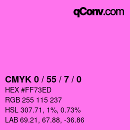 カラーコード: CMYK 0 / 55 / 7 / 0 | qconv.com