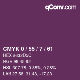 颜色代码: CMYK 0 / 55 / 7 / 61 | qconv.com