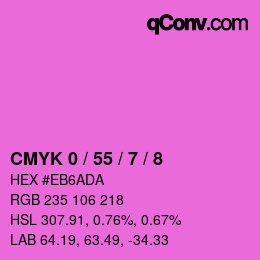 カラーコード: CMYK 0 / 55 / 7 / 8 | qconv.com