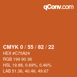 Color code: CMYK 0 / 55 / 82 / 22 | qconv.com