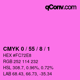 カラーコード: CMYK 0 / 55 / 8 / 1 | qconv.com