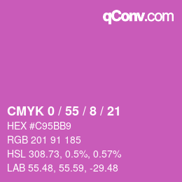 カラーコード: CMYK 0 / 55 / 8 / 21 | qconv.com