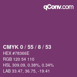 Color code: CMYK 0 / 55 / 8 / 53 | qconv.com