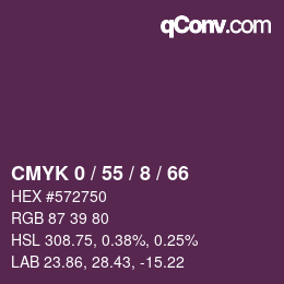 カラーコード: CMYK 0 / 55 / 8 / 66 | qconv.com
