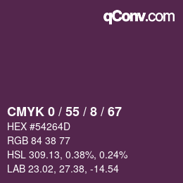Color code: CMYK 0 / 55 / 8 / 67 | qconv.com