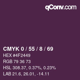 Color code: CMYK 0 / 55 / 8 / 69 | qconv.com