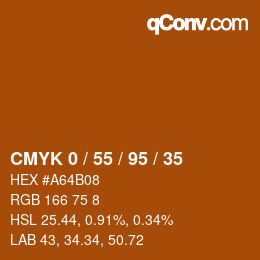 カラーコード: CMYK 0 / 55 / 95 / 35 | qconv.com