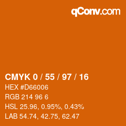 Código de color: CMYK 0 / 55 / 97 / 16 | qconv.com
