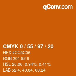 Código de color: CMYK 0 / 55 / 97 / 20 | qconv.com