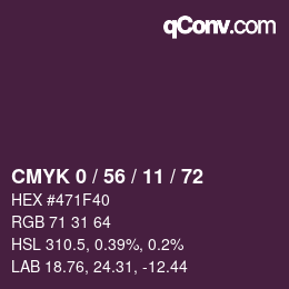 颜色代码: CMYK 0 / 56 / 11 / 72 | qconv.com