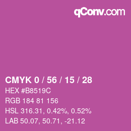 Color code: CMYK 0 / 56 / 15 / 28 | qconv.com