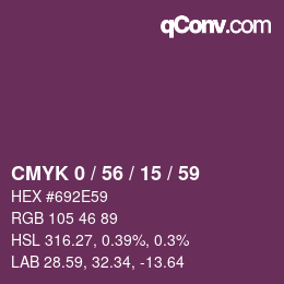 カラーコード: CMYK 0 / 56 / 15 / 59 | qconv.com