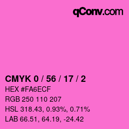 Color code: CMYK 0 / 56 / 17 / 2 | qconv.com