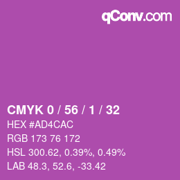 Color code: CMYK 0 / 56 / 1 / 32 | qconv.com