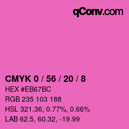 カラーコード: CMYK 0 / 56 / 20 / 8 | qconv.com