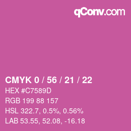 Color code: CMYK 0 / 56 / 21 / 22 | qconv.com
