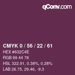 Color code: CMYK 0 / 56 / 22 / 61 | qconv.com