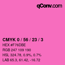 Color code: CMYK 0 / 56 / 23 / 3 | qconv.com