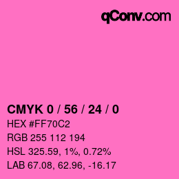 カラーコード: CMYK 0 / 56 / 24 / 0 | qconv.com