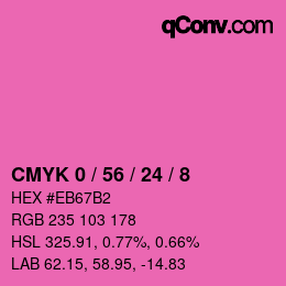 颜色代码: CMYK 0 / 56 / 24 / 8 | qconv.com