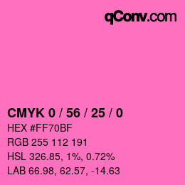 カラーコード: CMYK 0 / 56 / 25 / 0 | qconv.com