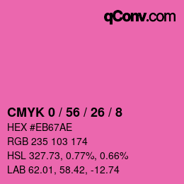 カラーコード: CMYK 0 / 56 / 26 / 8 | qconv.com