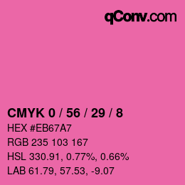 カラーコード: CMYK 0 / 56 / 29 / 8 | qconv.com