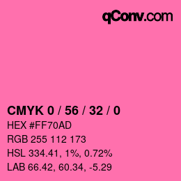 カラーコード: CMYK 0 / 56 / 32 / 0 | qconv.com